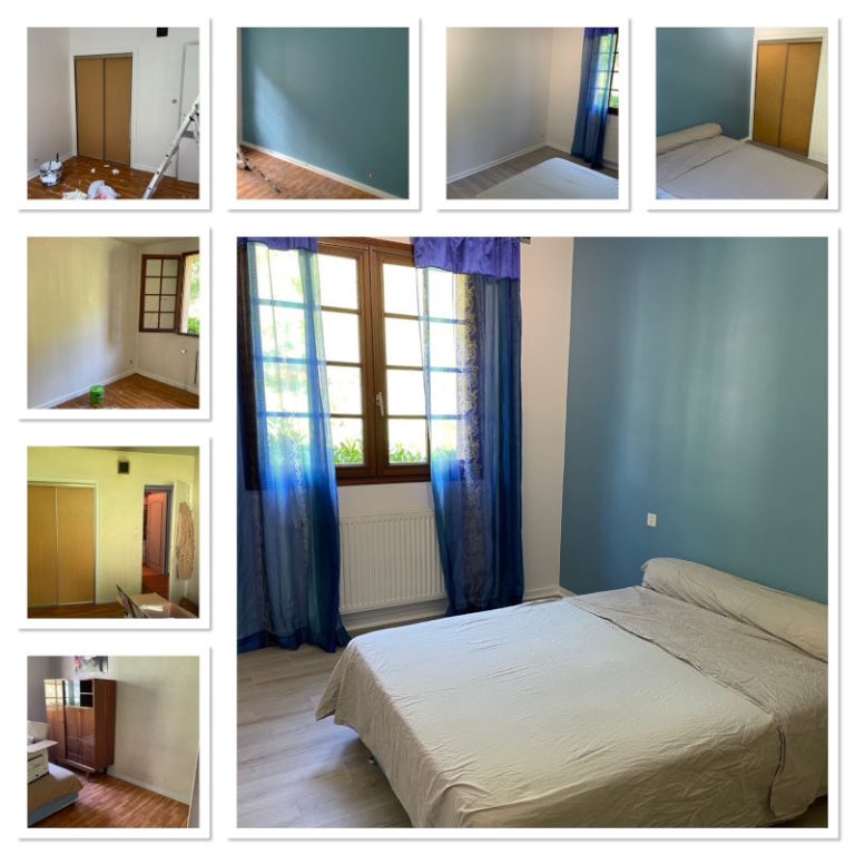 photos avant et après de la rénovation d'une chambre