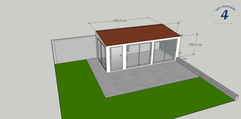 visuel 3D d'une véranda