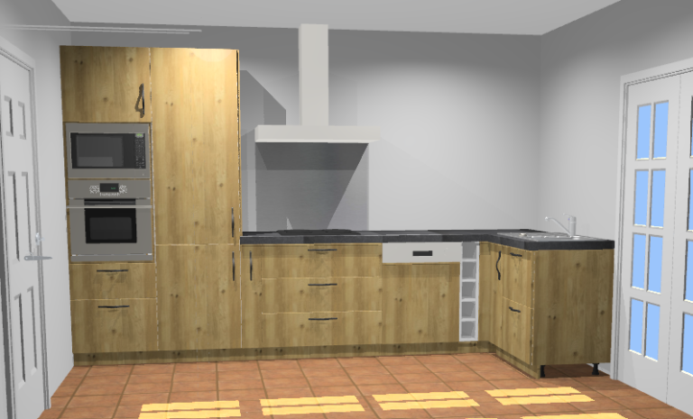 modélisation 3D d'une cuisine